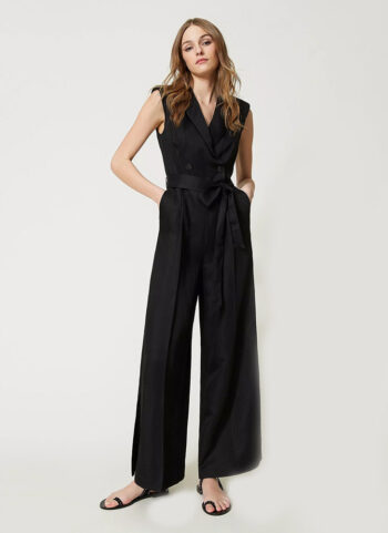 Sleeve Polyester Blend Jumpsuit